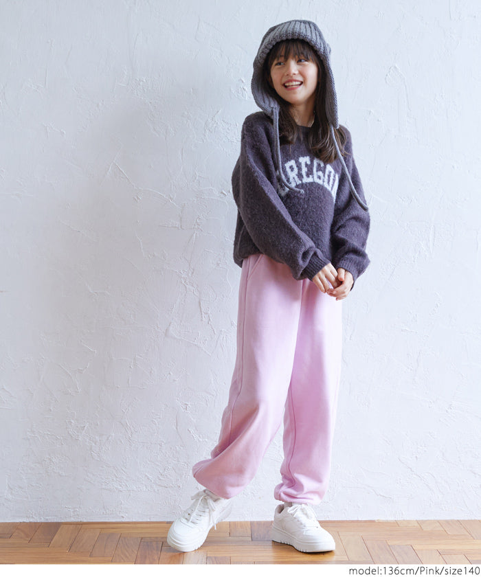 セール★1690円→1490円 裏毛サイドハート刺繍ジョガーパンツ キッズ メール便不可